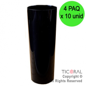 VASO TRAGO LARGO PP KV NEGRO 280CC (4 pack x 10 unid)